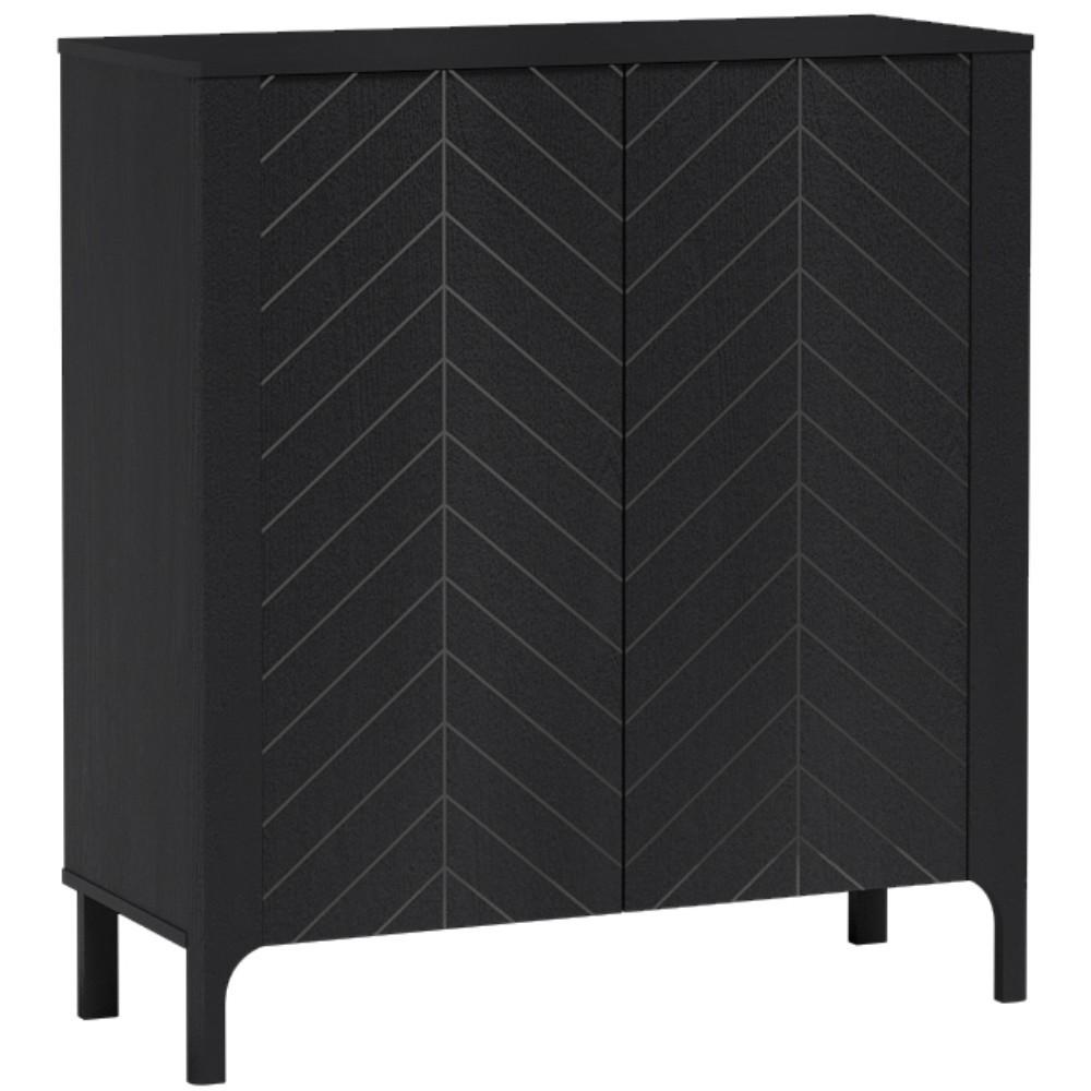 KOMMODE Lume mit zwei Türen, 100 cm, schwarz - Schwarz, Holzwerkstoff (103/95/40.5cm) - Beautysofa