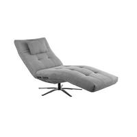 RELAXLIEGE LETICIA Grau Cord Drehbar (360°), Relaxfunktion - Schwarz/Grau, Textil/Metall (82/115/156cm) - KAWOLA