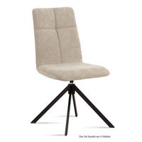 ESSZIMMERSTUHL drehbar (4er-Set) Debbie 47x92x60 Schwarz/Natur - Schwarz/Naturfarben, Kunststoff (60/92/47cm) - 58aufmkessel