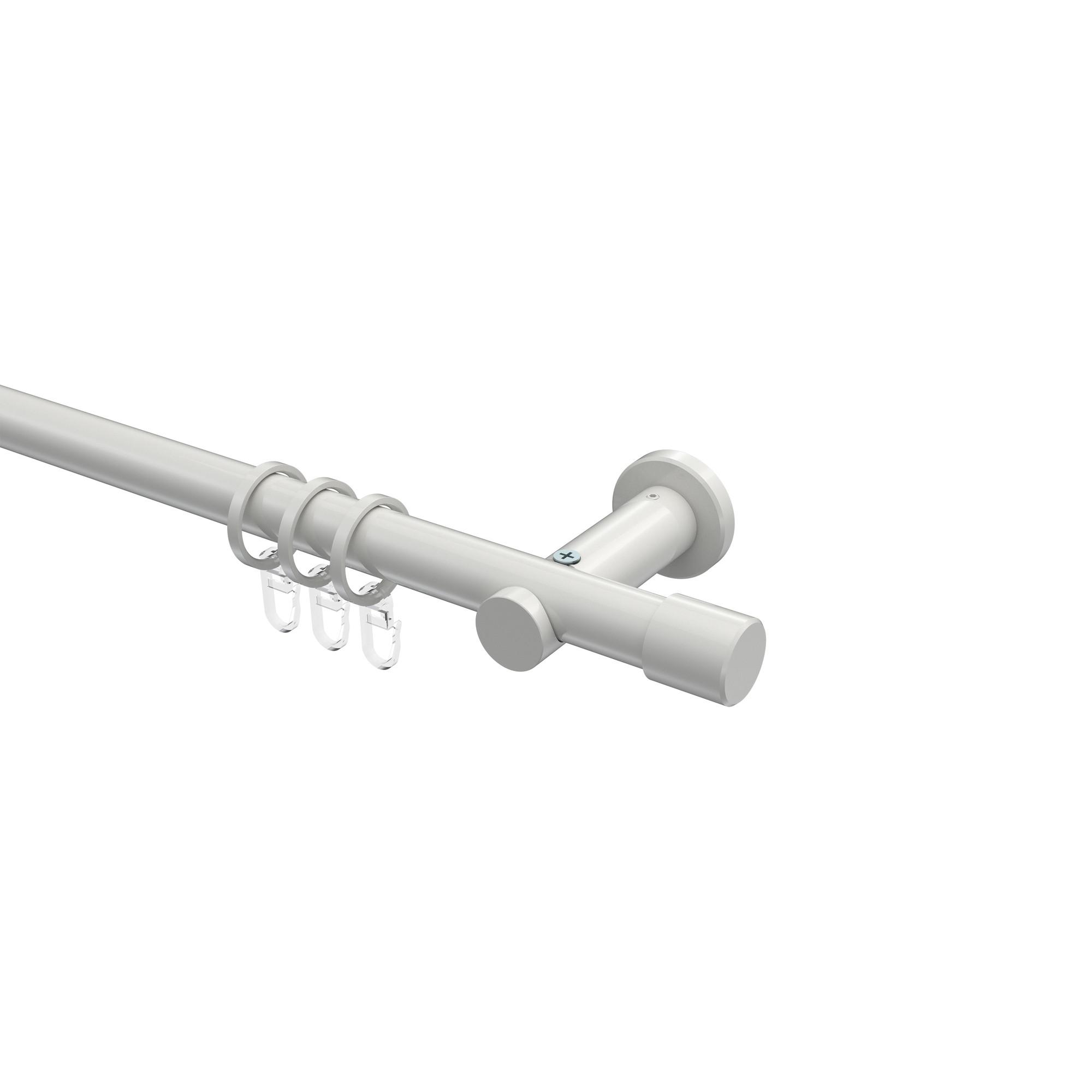 GARDINENSTANGE Platon Santo 200 cm, 1-läufig, 20 mm Ø Weiß - Weiß, Metall (200cm) - INTERDECO