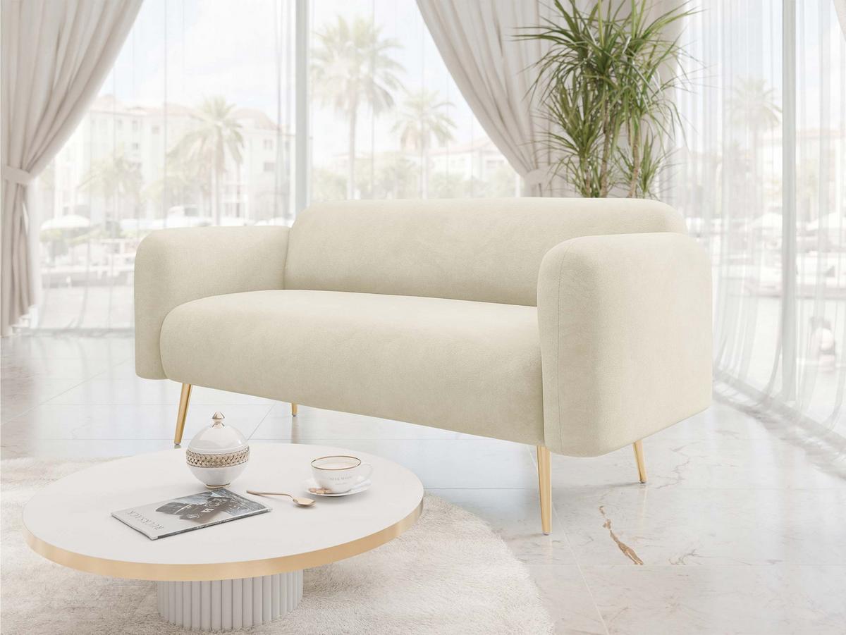 SOFA Nami 2 - Beige/Goldfarben, Holz/Textil (174/75/71cm) - MIRJAN24
