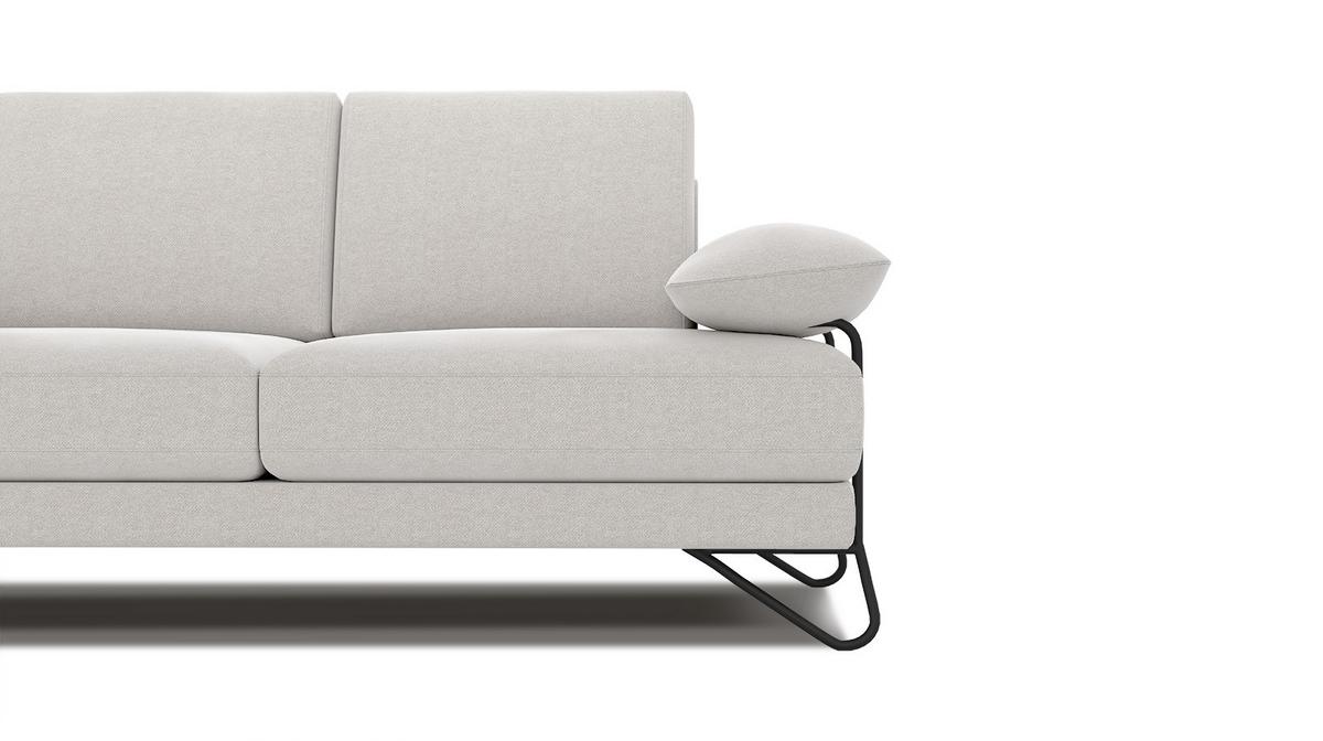 SOFA LORI 2-Sitzer, weiß - Schwarz/Weiß, Holzwerkstoff/Textil (185/87/96cm) - Wozimo