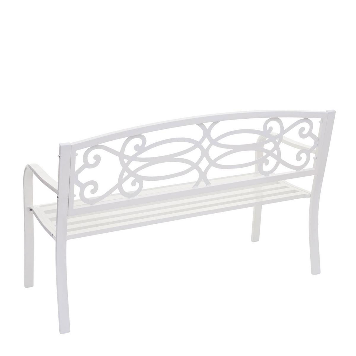 GARTENBANK Weiß - Weiß, Metall (127/87/58cm) - MCW