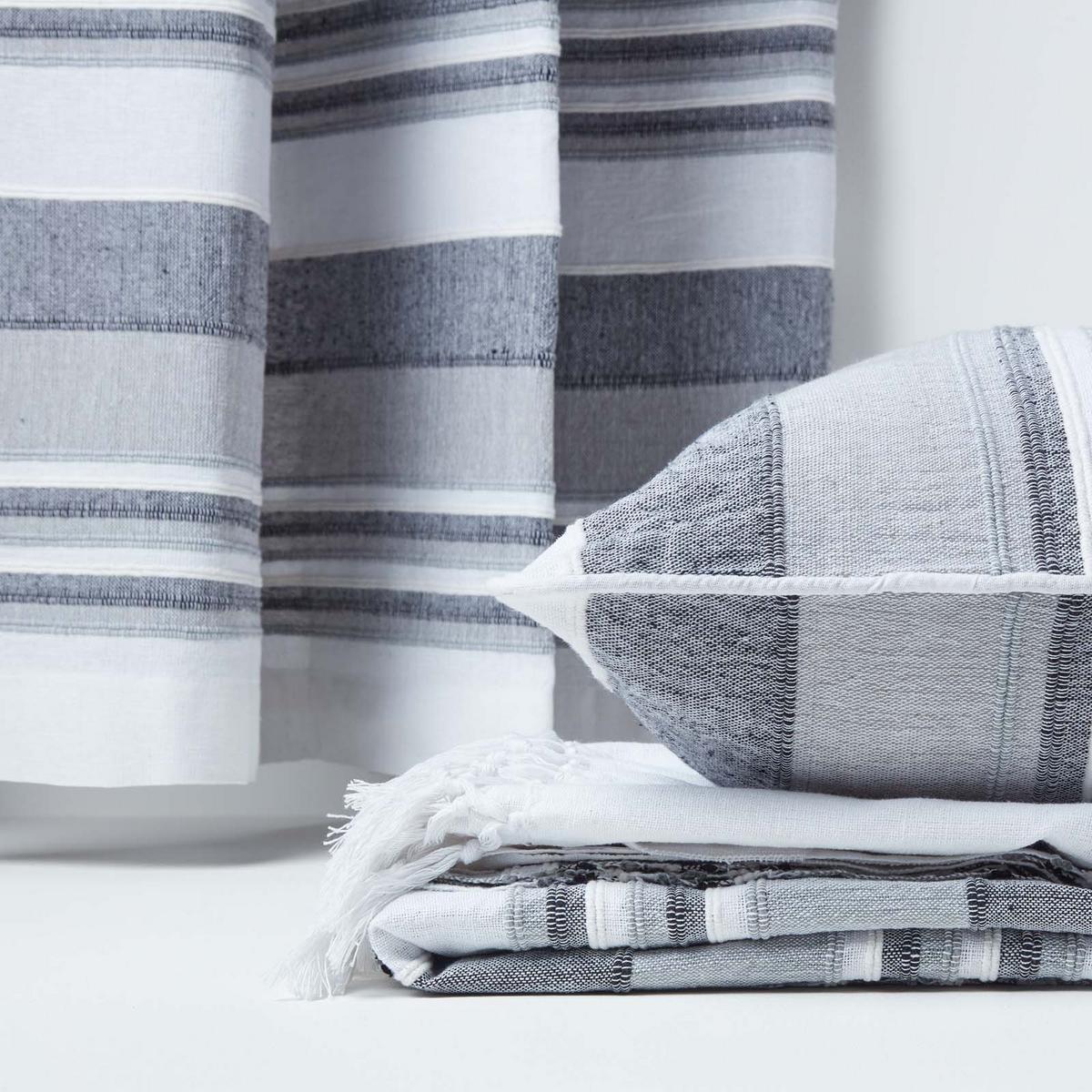 KISSENHÜLLE Morocco Stripe 60/60 cm, 100% Baumwolle - Hellgrau, Textil (60/60cm) - Homescapes