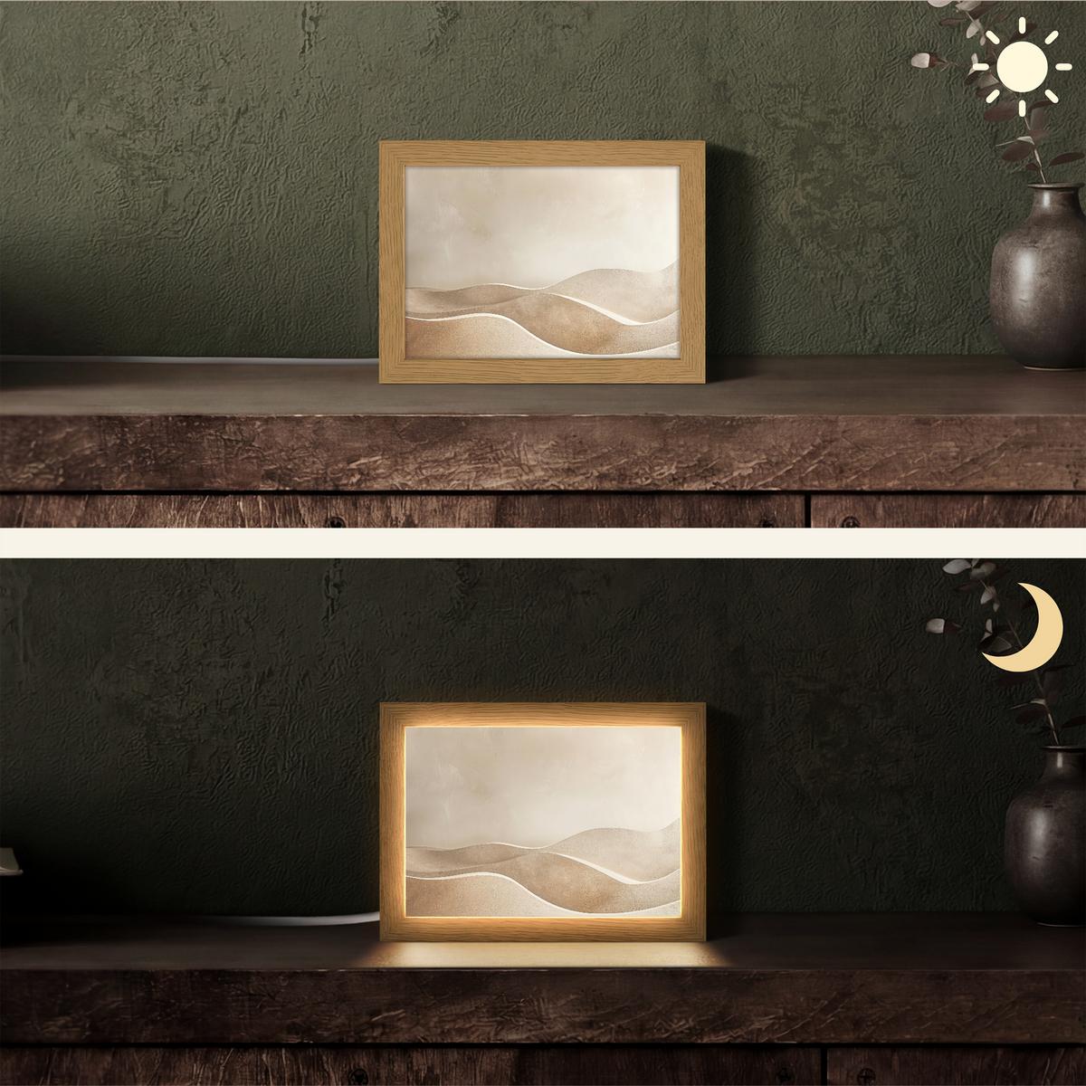 TISCHLEUCHTE Beige - Natur - Abstrakt - Modern 20x15 cm - Champagner, Holzwerkstoff (8/20/15cm) - OnlyWow