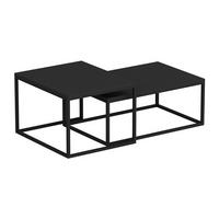 SATZTISCH Aabenraa 60/45/47 - Schwarz, Metall (45/60/47cm) - [en.casa]