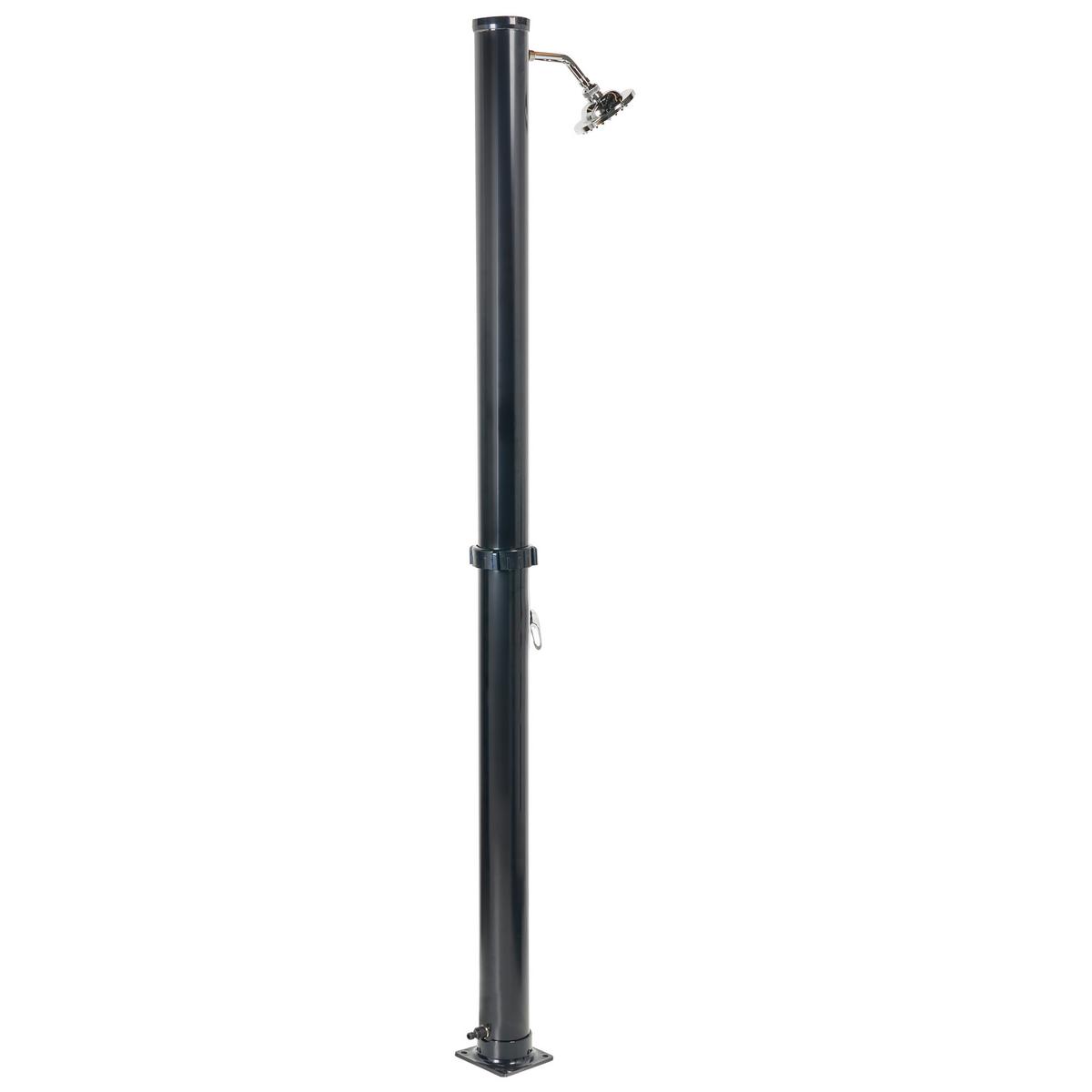 FREISTEHENDE solarbetriebene Gartendusche Silber Elqui - Silberfarben/Schwarz, Kunststoff (16/220/16cm) - Beliani