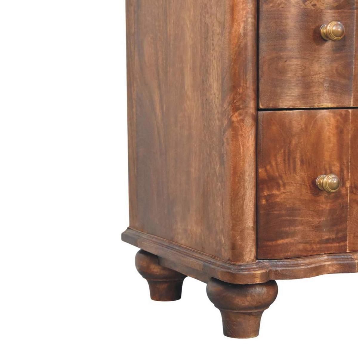 KOMMODE Camille, 3 Schubladen, Dunkelbraun - Dunkelbraun/Messingfarben, Holz/Metall (85/83/40cm) - Artisan Furniture