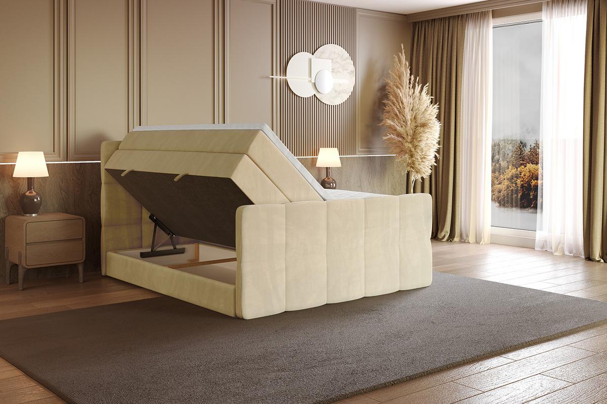 BOXSPRINGBETT mit Matratze und Lattenrost - LIRO-Z KING-140x200 - Beige Monolith - Beige, Holzwerkstoff (140/200cm) - ALTDECOR