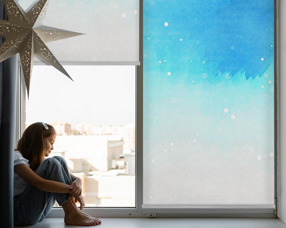 INNENROLLO - Fensterrollo - Rollo - 90x180 cm - Nordlicht - Blau, Kunststoff (90/180/0.5cm) - TULUP