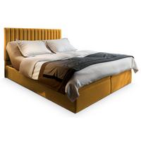 BOXBETT MURLO 160x200 cm mit Matratze und Topper - Gelb - Gelb, Holz (160/200cm) - MASSENO