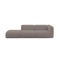 SOFA Ottomane Rechts MIRA-S3 296x89x70 Braun Bouclé - Dunkelbraun/Schwarz, Holzwerkstoff/Kunststoff (296/70/89cm) - ALTDECOR