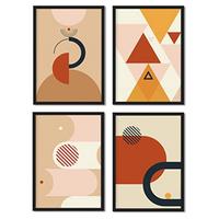 POSTER Set mit 4 Konstruktivität, Saharasand A3 Schwarzer Rahmen - Schwarz, Papier (29.7/3cm) - Nacnic