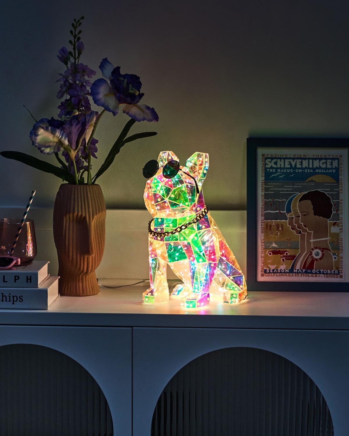 LED-DEKORATION Hund Bunt Jonku - Multicolor, Kunststoff (21/22/33cm) - Beliani
