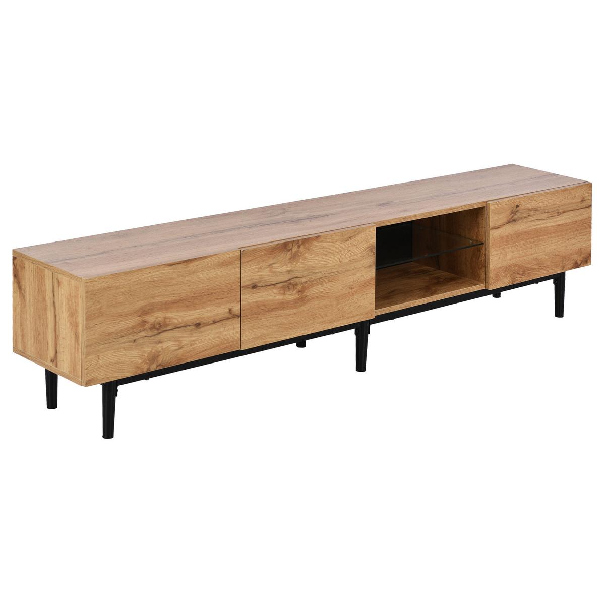 LOWBOARD mit LED 175/31/41 CM - Hellbraun, Holzwerkstoff (31/41/175cm) - Urban Meuble