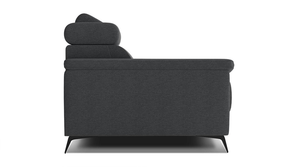 SOFA TAUNUS 2-Sitzer, dunkelgrau - Dunkelgrau/Schwarz, Holzwerkstoff/Textil (141/80/102cm) - Wozimo