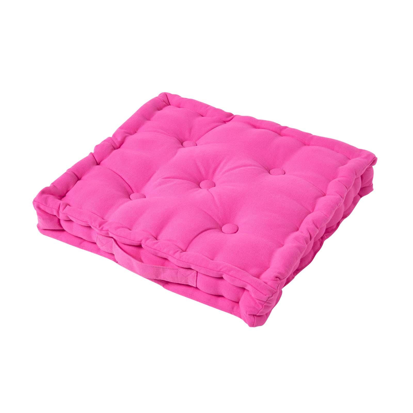 SITZKISSEN pink 40/40/8 cm – Bodenkissen unifarben - Rosa, Textil (40/40/8cm) - Homescapes