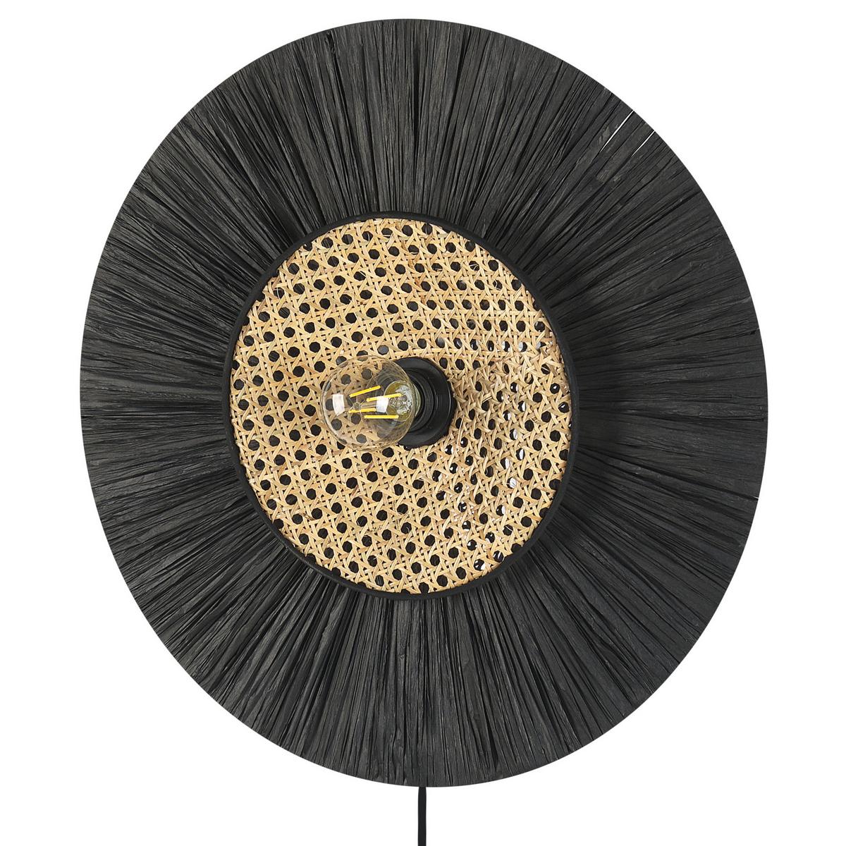 WANDLEUCHTE Yaapi 50x50x12 cm - Schwarz, Papier (50/12/50cm) - Beliani