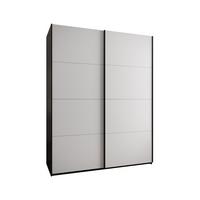 SCHWEBETÜRENSCHRANK 245,5/200/64 2-türig - Schwarz/Weiß, Holz/Metall (200/245/64cm) - Abiks Möbel