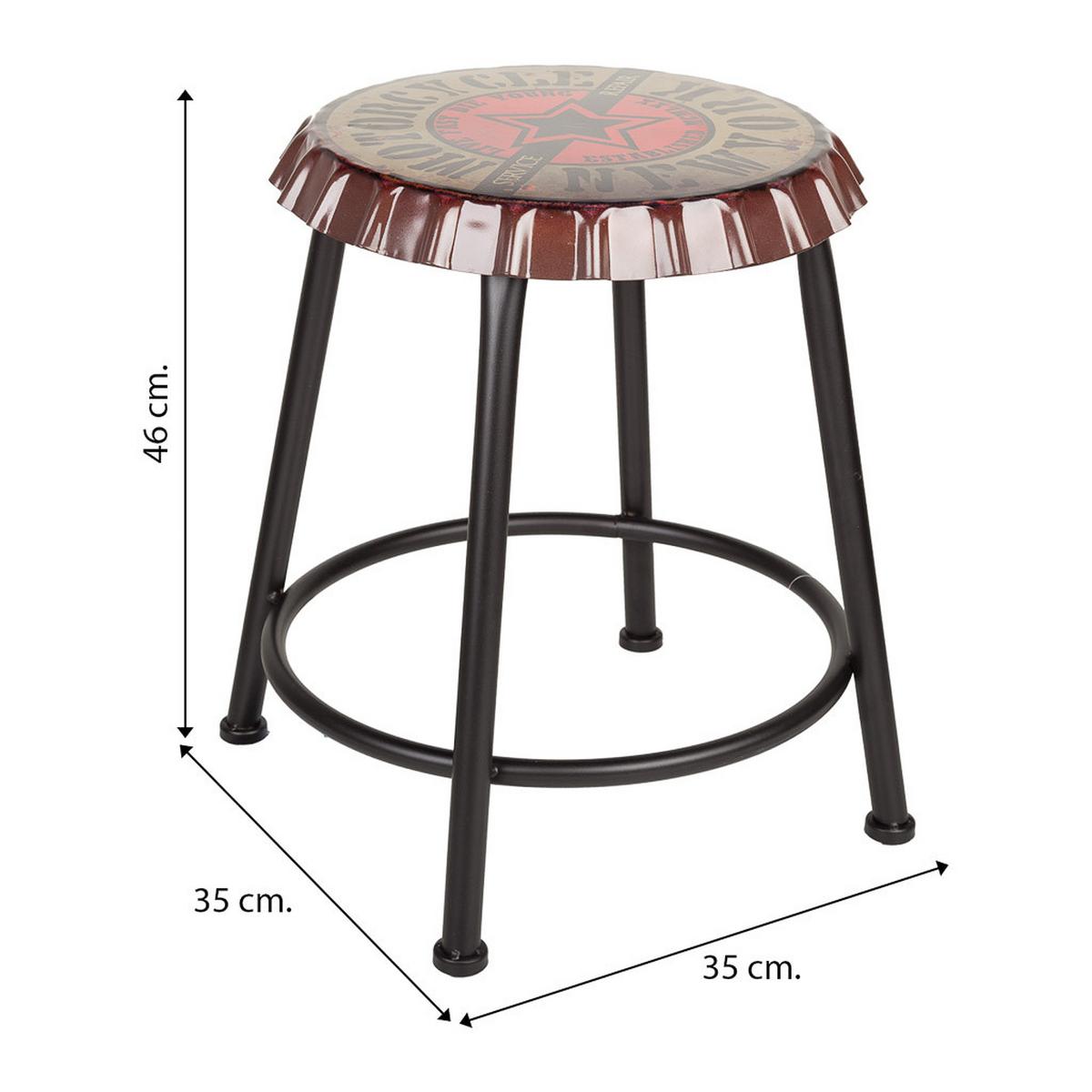 BARHOCKER aus Metall, schwarz, 35x46cm - Rot, Metall (35/46/35cm) - Wanderlust