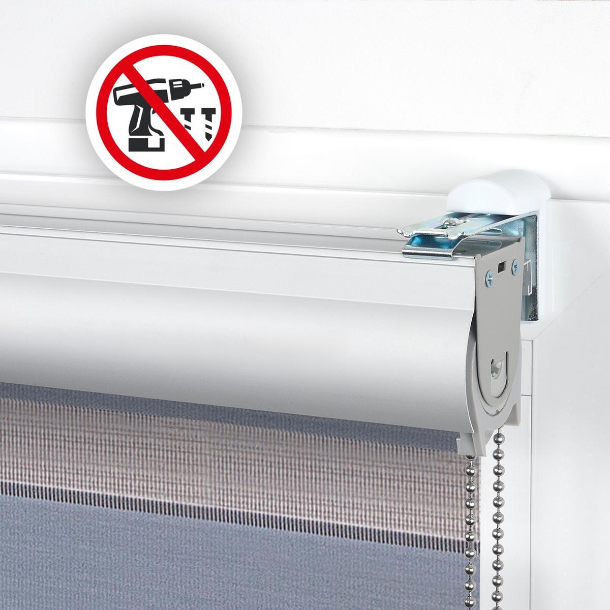 TAG-UND-NACHT-ROLLO Plus Easyfix Silber 100x250 - Hellgrau, Kunststoff (100/250/1cm) - STORESDECO