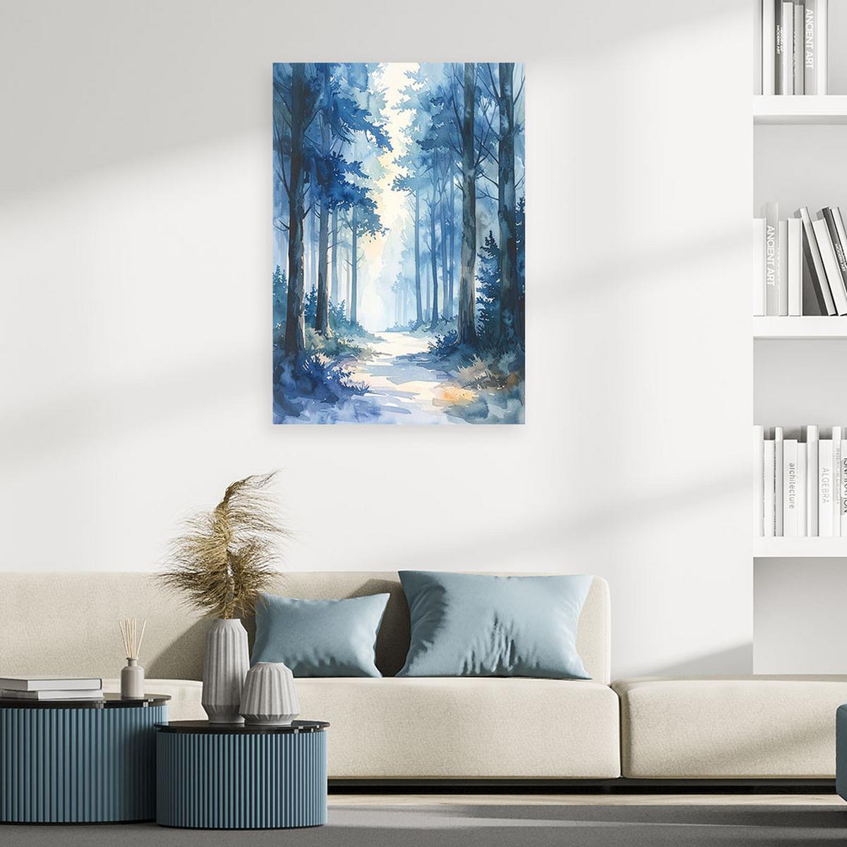 LEINWANDBILD Natur und Botanik 40x60cm - Blau, Textil (40/60cm) - Feeby