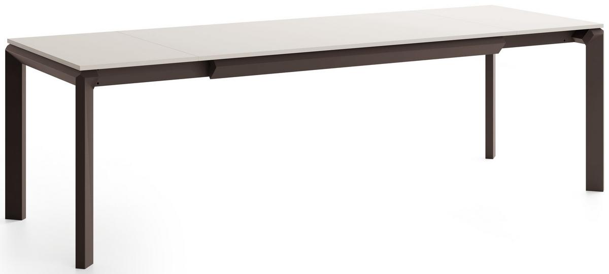 ESSTISCH Elan rechteckig ausziehbar verlängerbar mit Braunen Metallbeinen, Kaschmir 160-250/90/76 cm - Kaschmir/Beige, Holzwerkstoff/Metall (90/250/76cm) - WFL GROUP