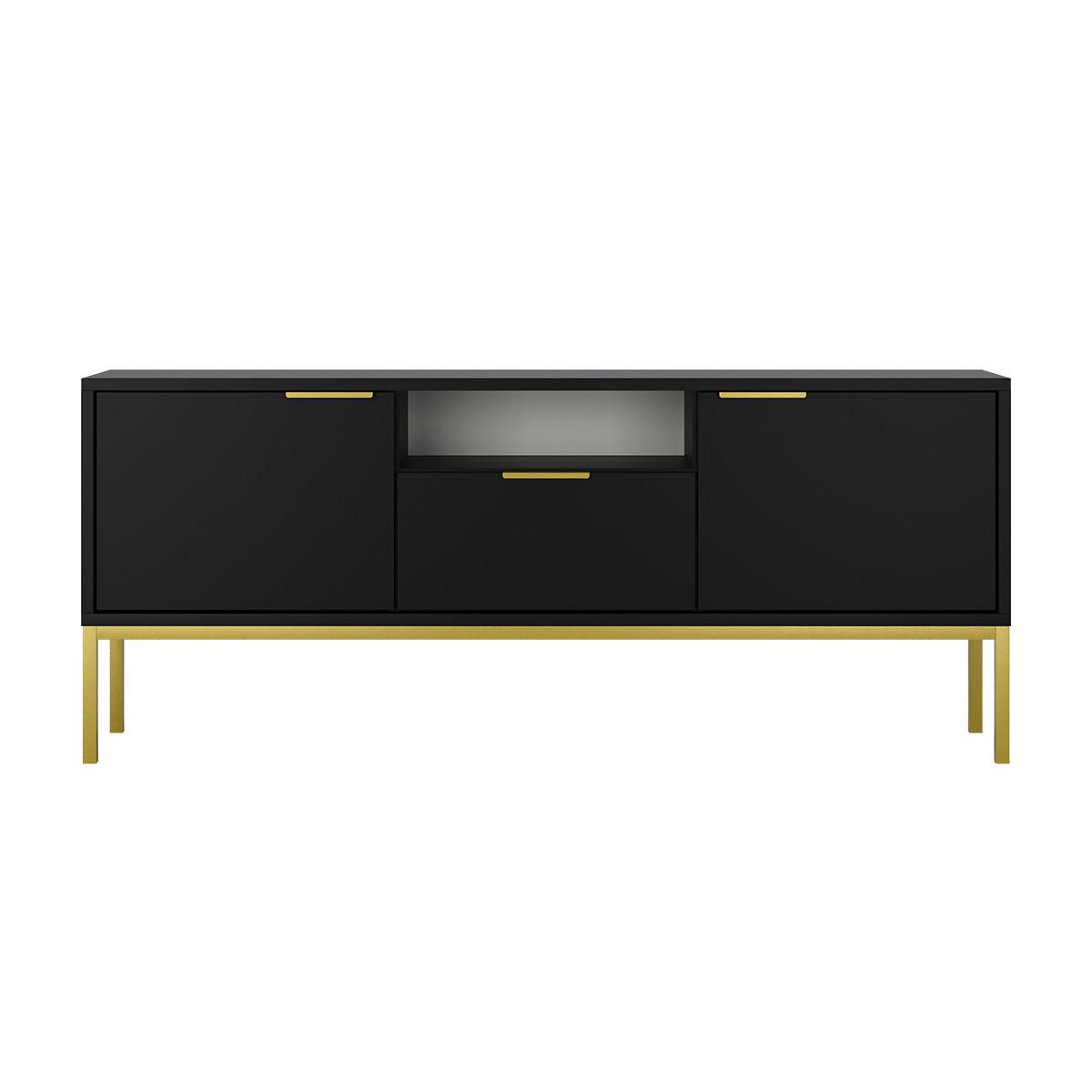 TV-MÖBEL Seattle Schwarz - Goldfarben/Schwarz, Holzwerkstoff (135/56.4/33cm) - Petits-meubles