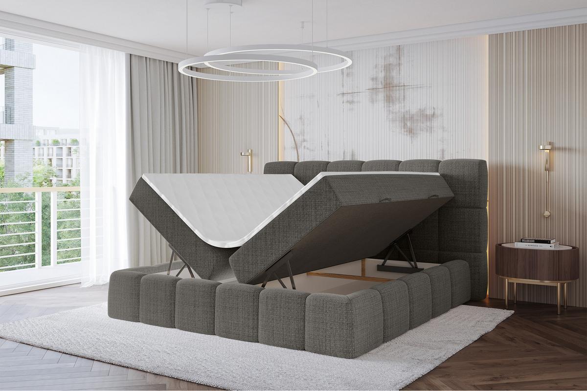 BOXBETT - AURI-H4 - 200x200 Grau Aragon - Graubraun, Holzwerkstoff (200/200cm) - ALTDECOR