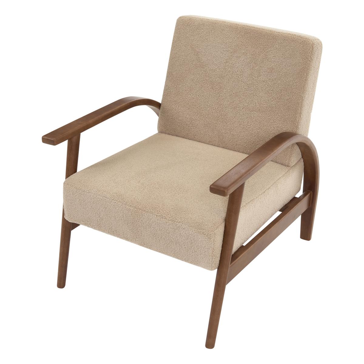 SESSEL Bouclé Sandbeige Skara - Sandfarben/Beige, Textil (70/83/88cm) - Beliani