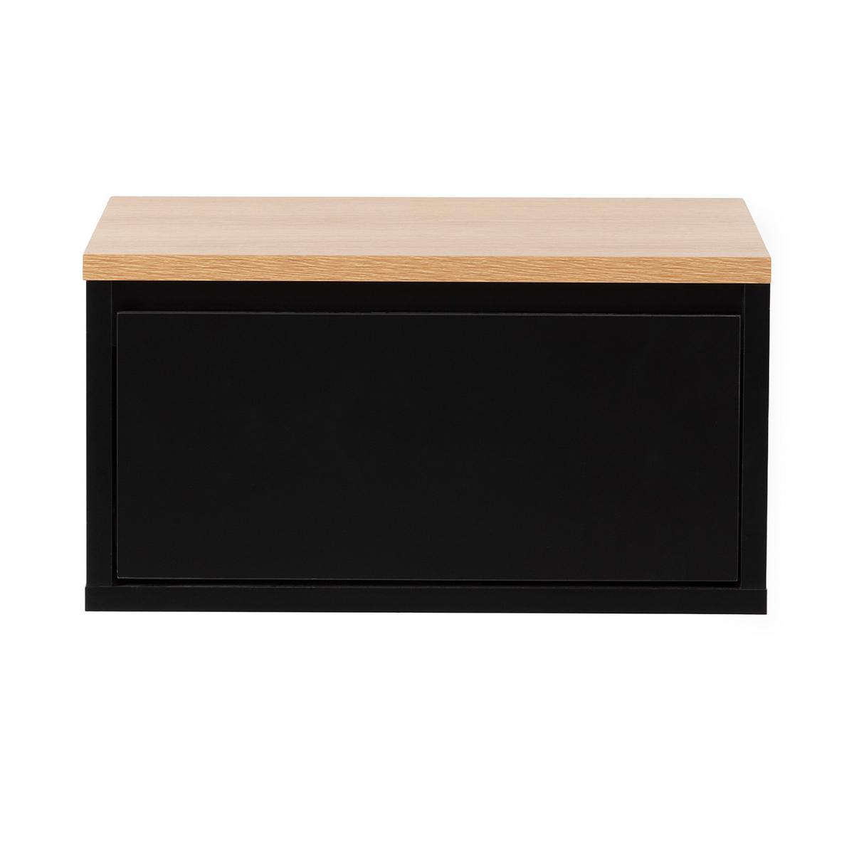 NACHTTISCH schwebende Desi Schwarz/Eiche - Schwarz, Holzwerkstoff (40/21/35cm) - VS Venta-stock