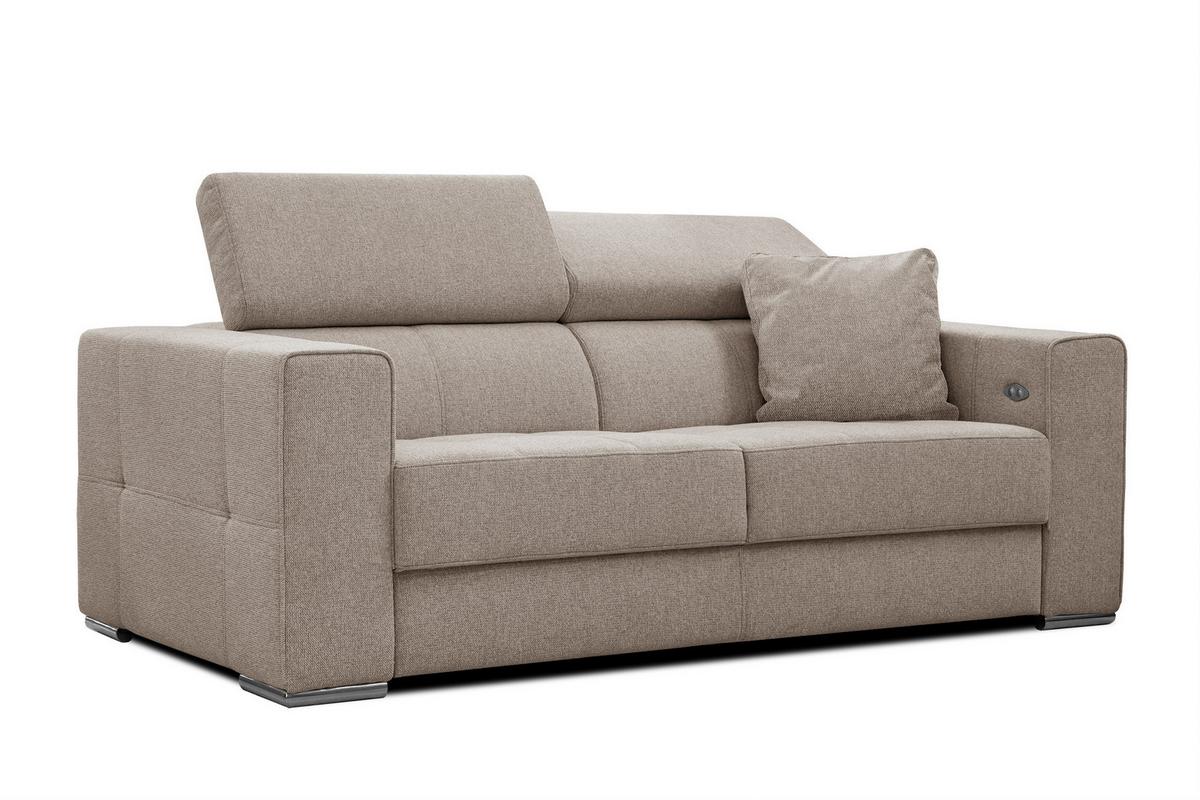 SOFA QUARTZ 3-Sitzer mit Ausziehsitz, taupe - Taupe, Holzwerkstoff/Textil (202/80/102cm) - Wozimo