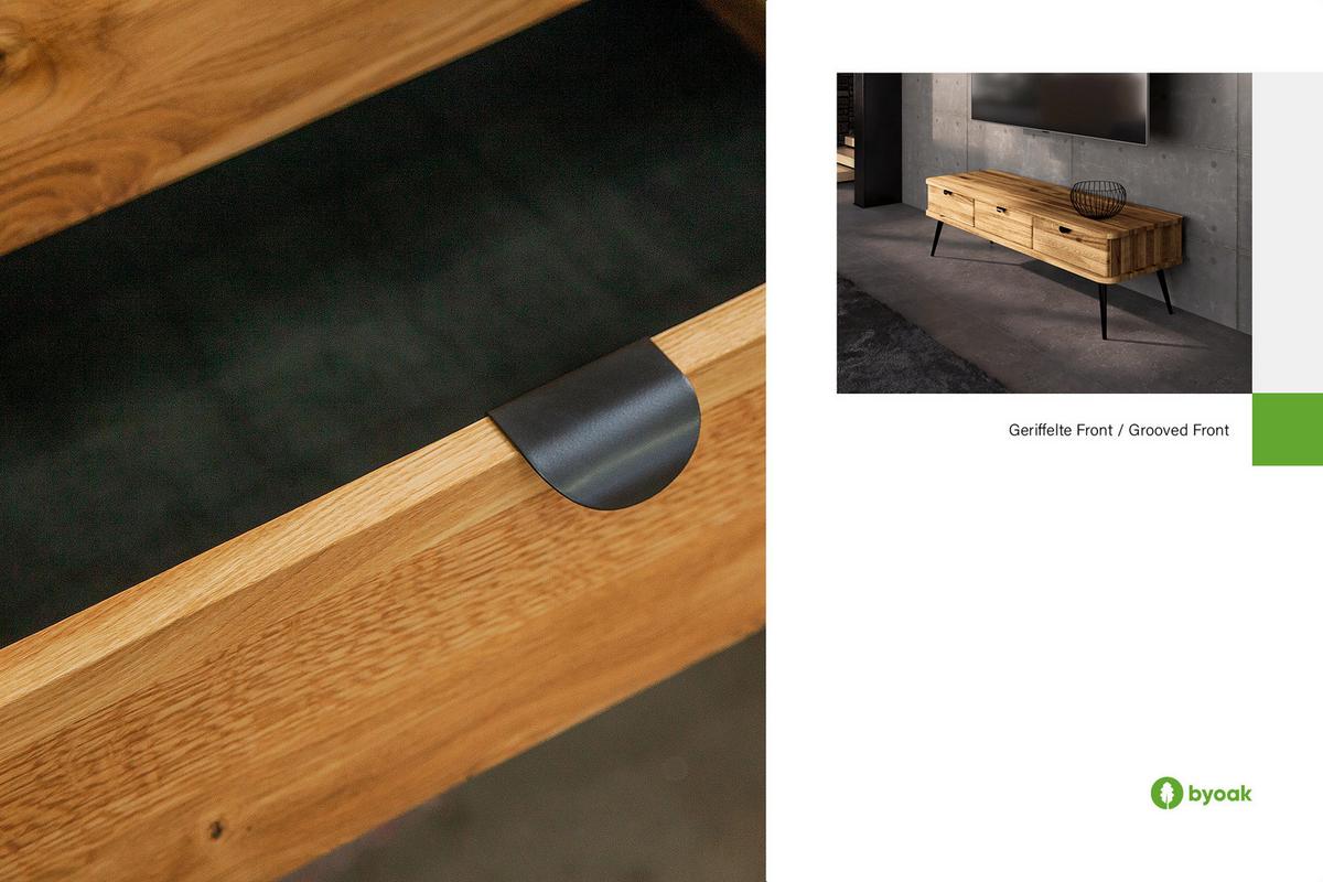 LOWBOARD LINA Wildeiche - Wildeiche, Holz (144/42/46cm) - byoak