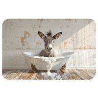 WC-VORLEGER Esel - Tiere - Badewanne - Schaumstoff Toilettenvorleger 60x40 cm - Creme, Textil (60/1cm) - OnlyWow