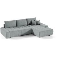 ECKSCHLAFSOFA Draco mit Schlaffunktion, rechts, Hellgrau - Hellgrau/Schwarz, Kunststoff/Textil (267/186cm) - Beautysofa