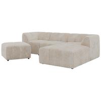 ECKSOFA VORITA L 4M - Beige Cord - Rechts Seite - Beige/Creme, Kunststoff/Textil (176/267cm) - MKS