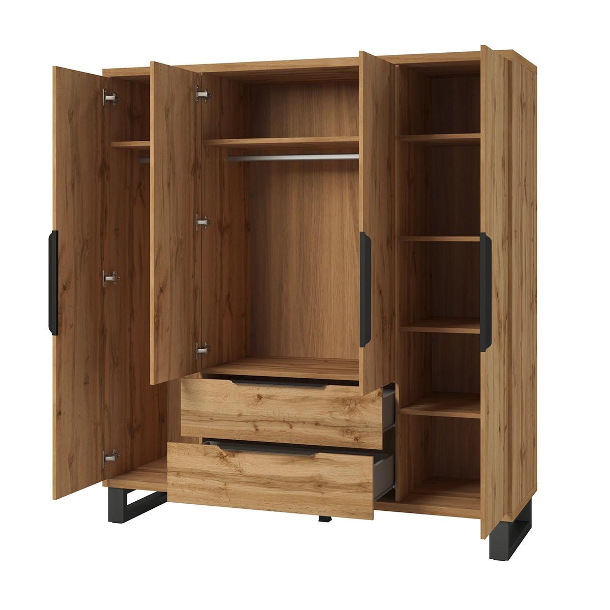 SCHRANK 4 Türen Eden Holz - Braun, Holzwerkstoff (190.7/210.3/60cm) - Petits-meubles