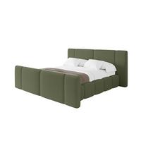 POLSTERBETT mit Bettkasten, Fußteil und Lattenrost, Boxbett ohne Matratze - NILO-Z 160x200 Grün - Olivgrün, Holzwerkstoff/Textil (160/200cm) - ALTDECOR