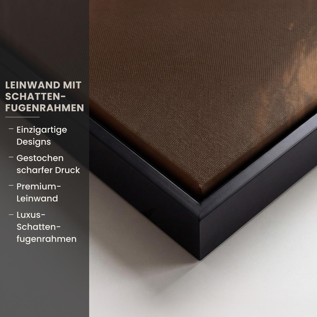 LEINWAND Bilder mit Rahmen - Weihnachten - Hirsch - Geweih - Weihnachtskugel - Rentier - 80x120 - Hellbraun, Textil (80/120cm) - MuchoWow