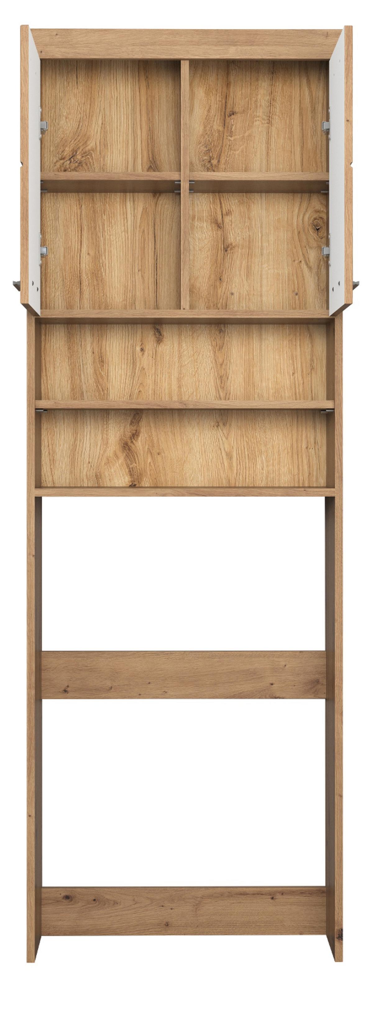 WASCHMASCHINENSCHRANK Asteiche 63 x 187 cm, Waschmaschinenüberbau mit Stauraum - Eichefarben, Holzwerkstoff/Kunststoff (63/187/24cm) - Top.Furn