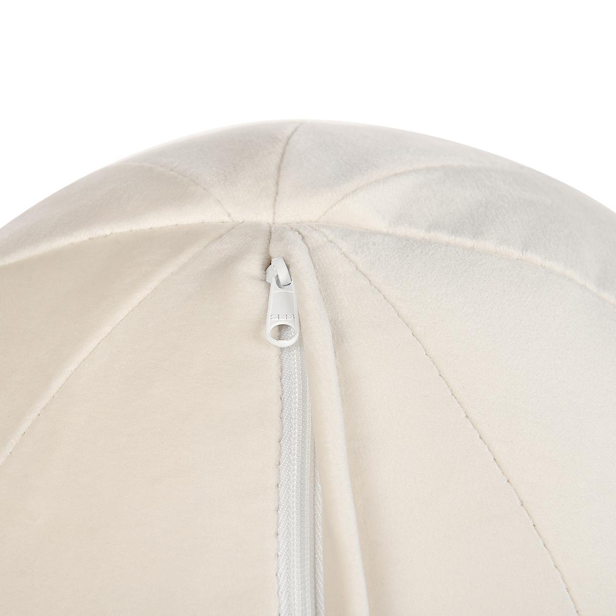 3-SITZER-SOFA Samtstoff cremeweiß Leiren - Weiß, Textil (224/73/83cm) - Beliani