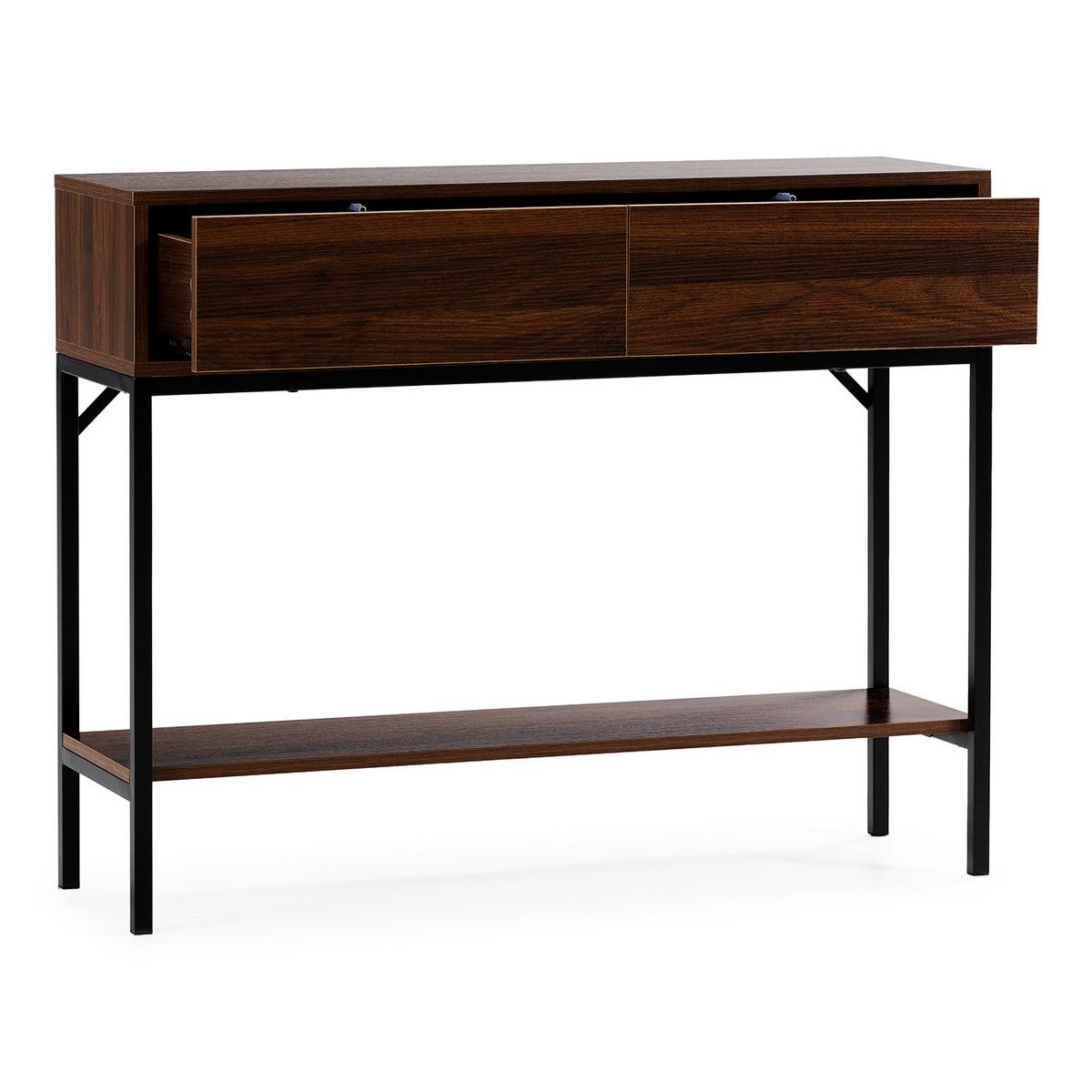 KONSOLENTISCH Auri 2 schubladen Walnuss-Optik - Walnussfarben, Holzwerkstoff (30/100/80cm) - VS Venta-stock