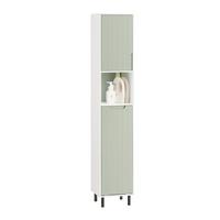 HOCHSCHRANK mit Wäschesack Grün - Weiß/Grün, Holzwerkstoff/Metall (31/167/30cm) - SoBuy