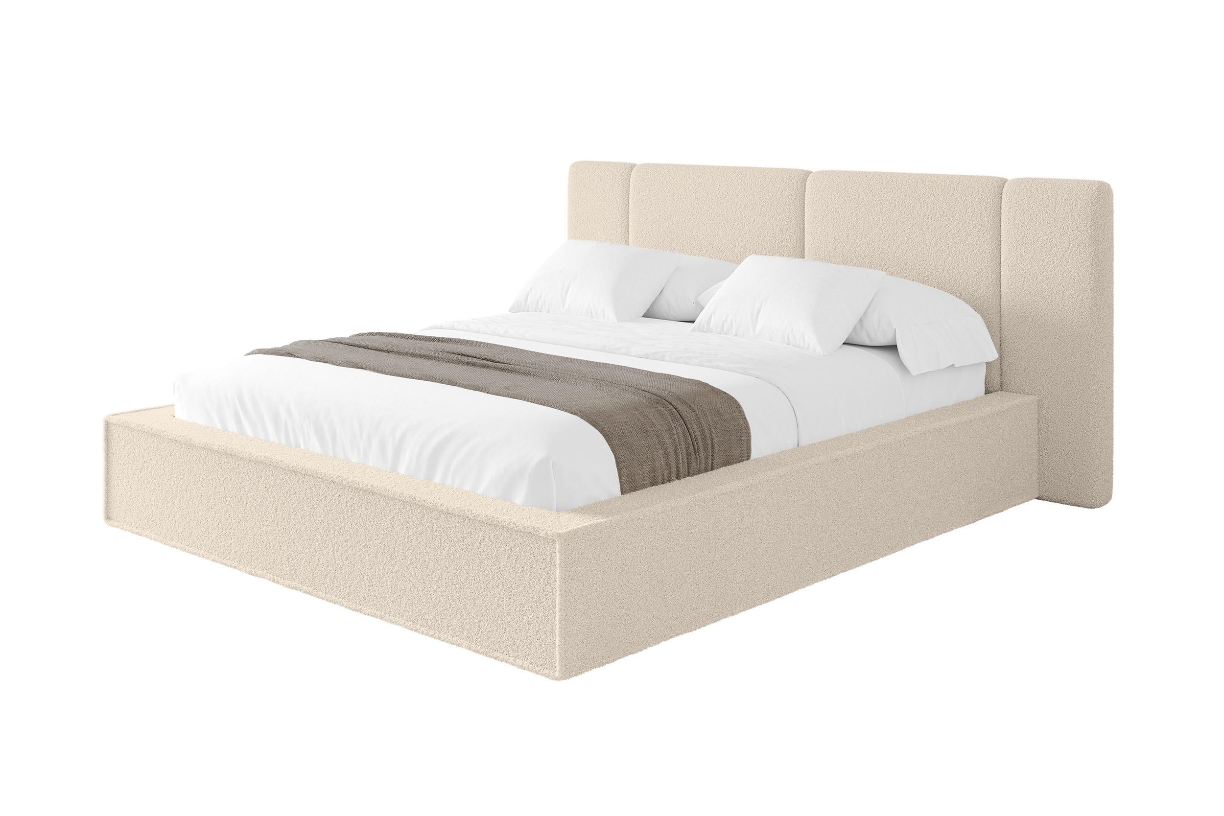 POLSTERBETT mit Bettkasten und Lattenrost, Bett mit Matratze H3/H4 - RIVO 200x200 Dunkelbeige - Cappuccino, Holzwerkstoff/Textil (200/200cm) - ALTDECOR