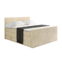 BOXSPRINGBETT mit Matratze und Lattenrost - VEXA-Z KING-200x200 - Beige Monolith - Beige, Holzwerkstoff (200/200cm) - ALTDECOR