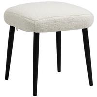FUSSHOCKER Sitzhocker Quadratischer Schminkhocker mit Kaschmir-Optik, Stahlbeine - Creme, Kunststoff (42/44/42cm) - HOMCOM