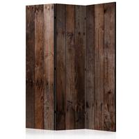 PARAVENT Einseitig Bedruckter 3-tlg 135x172 cm Holzbrett-Optik - Braun, Holz/Textil (135/172/3cm) - Muralo