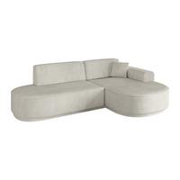 ECKSOFA Ottomane Rechts MARI-L1-v3 - 243x171x83 cm Creme Cord - Hellgrau/Creme, Holzwerkstoff/Kunststoff (171/243cm) - ALTDECOR