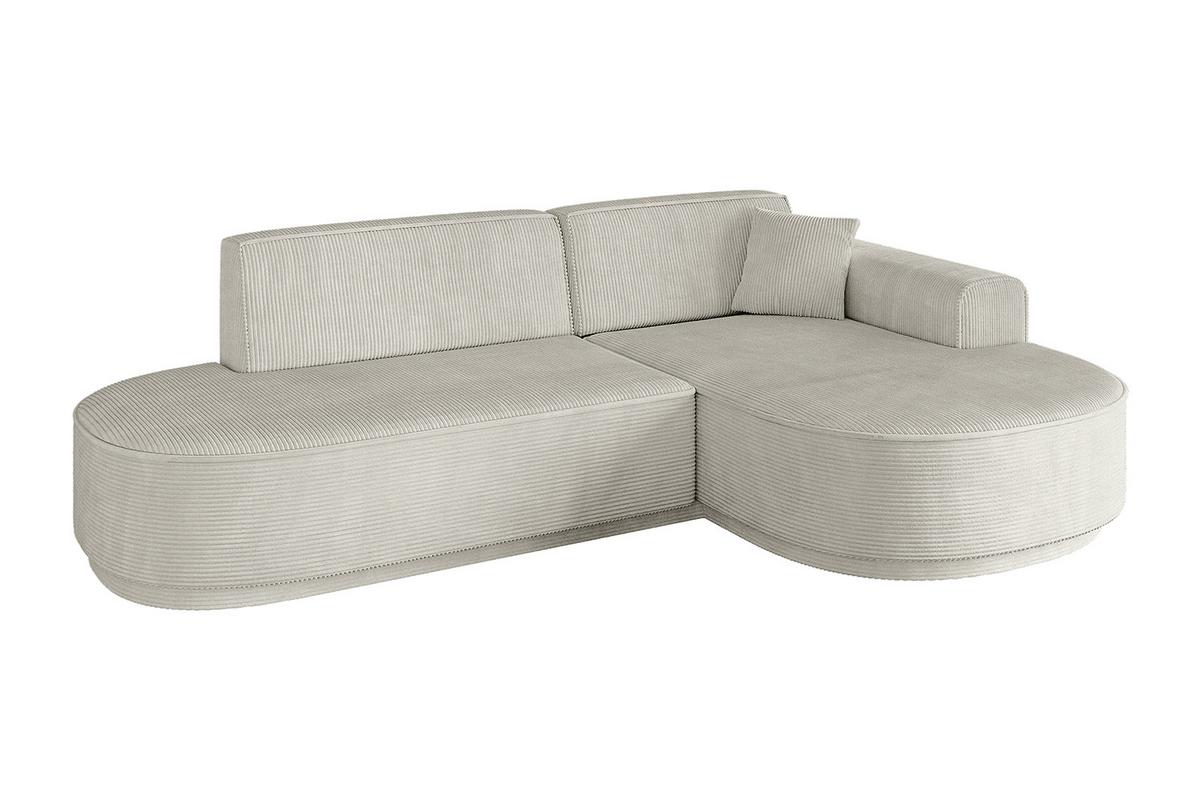 ECKSOFA Ottomane Rechts MARI-L1 - 243x171x79 cm Creme Cord - Hellgrau/Creme, Holzwerkstoff/Kunststoff (234/163cm) - ALTDECOR