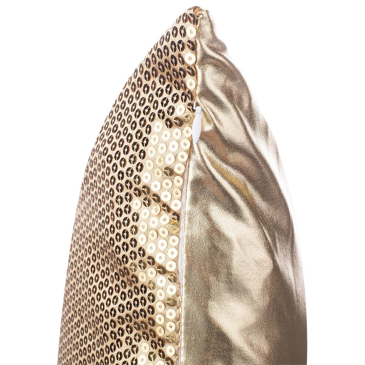 DEKOKISSEN 2er-Set Gold 45/45 cm Aster - Goldfarben, Textil (45/45cm) - Beliani